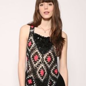 Free People Granny Square Crochet Racerback